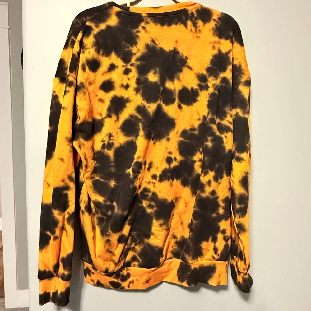 Disney Orange and Black Tie-Dye Sweatshirt XL NWT Our Universe - Picture 3 of 3